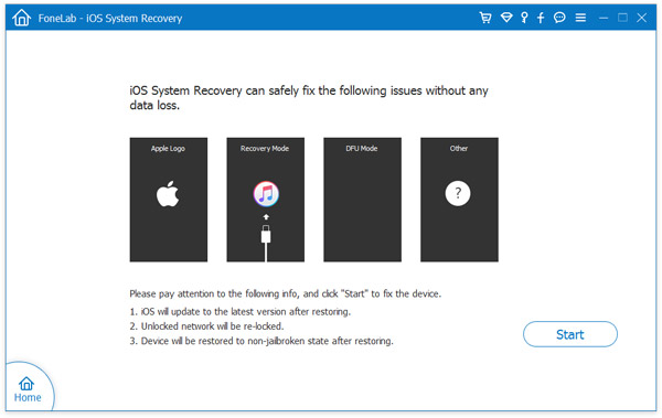 ios system recovery start