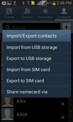 import contacts from sd card