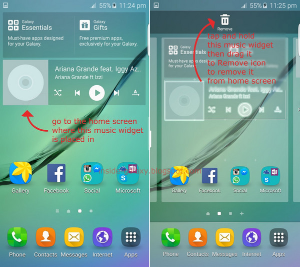 remove android widgets from homescreen