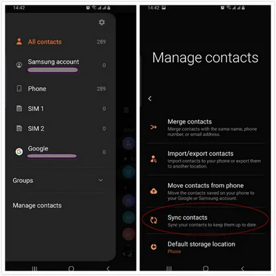 Sync Contacts Samsung