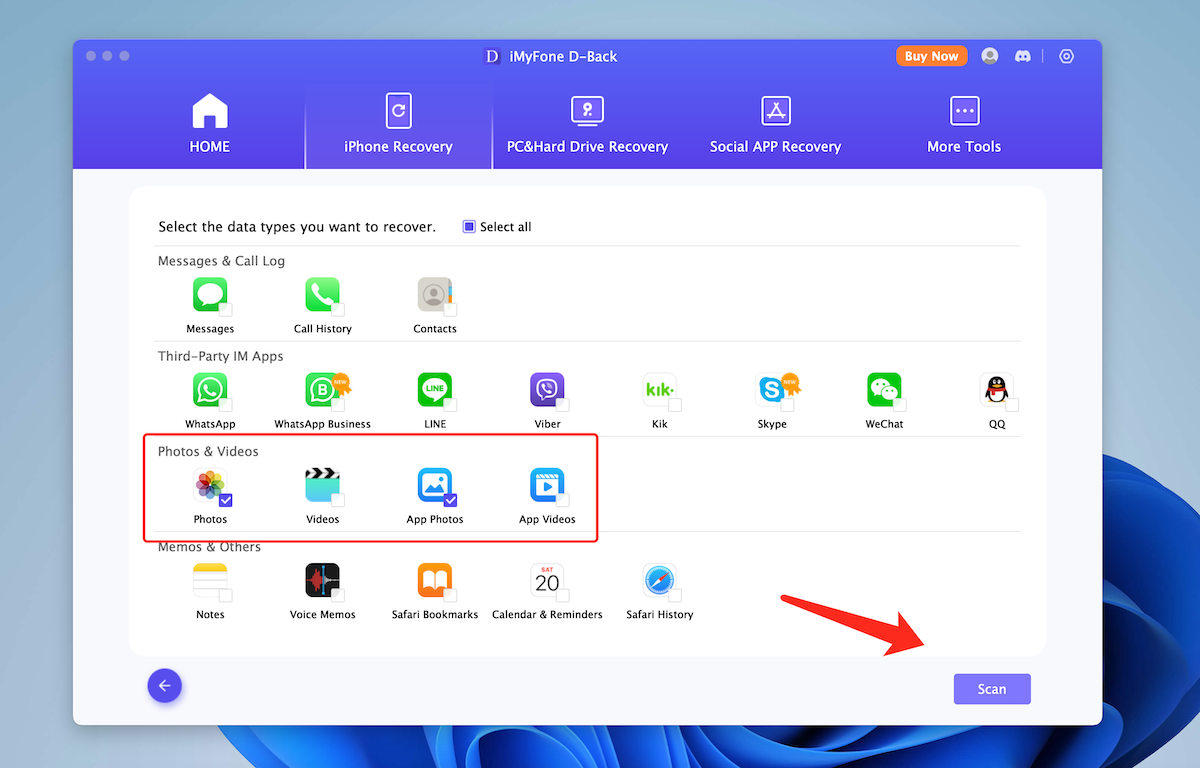 select photos file type