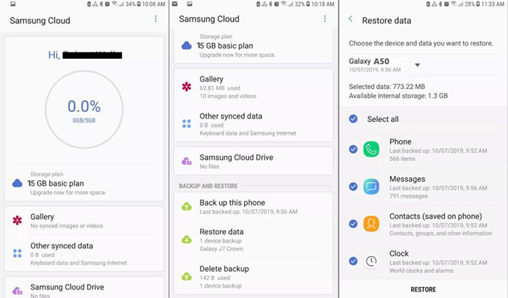 restore samsung backup