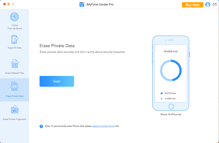 umate erase private data