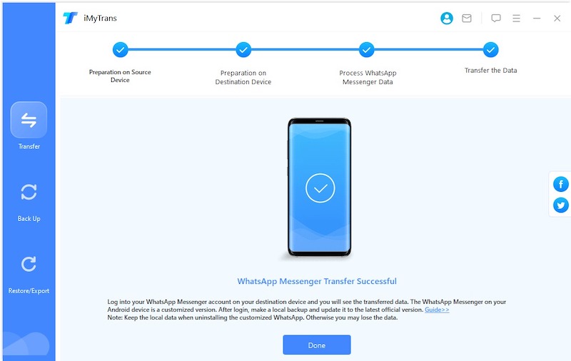 imytrans transfer done