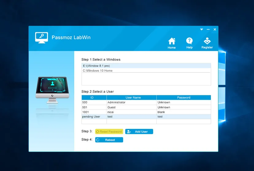 passmoz labwin reset