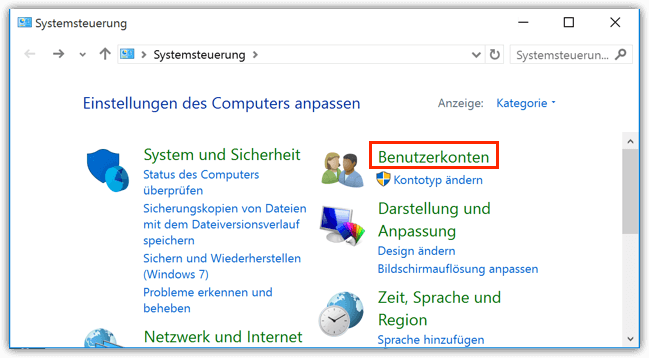 Windows 10 systemsteuerung