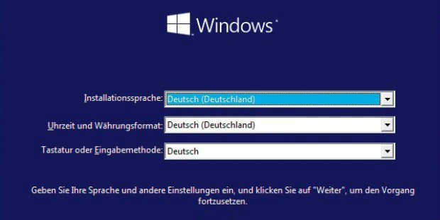 installieren sie windows 10