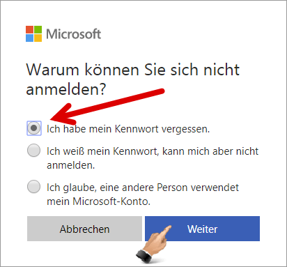 microsoft konto passwort vergessen