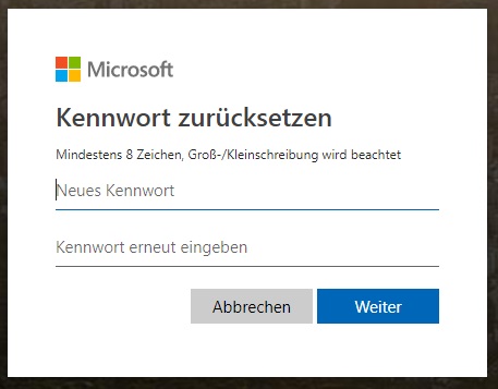 microsoft konto zurücksetzen