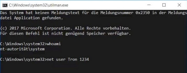 net user Passwort vergessen