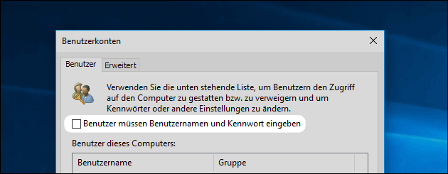 windows 10 passwort andern netplwiz