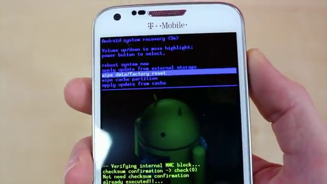 wipe data factory reset Android