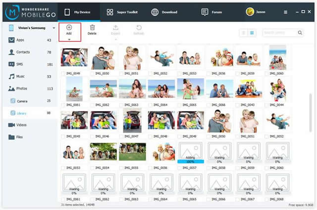 copy photos from PC to Android