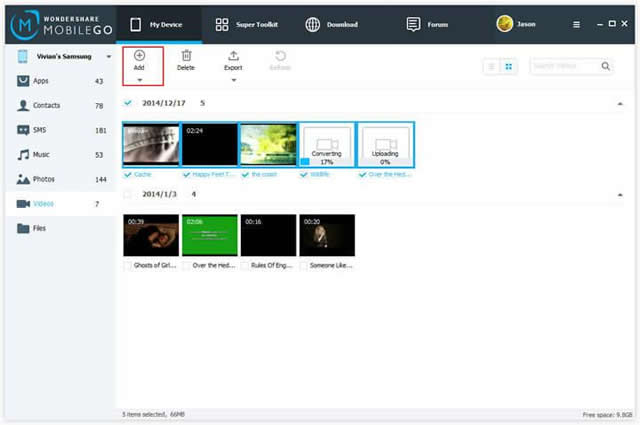 copy videos from Android to PC