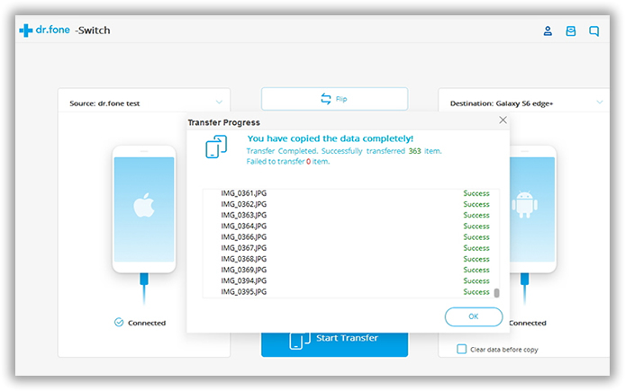 Start to Copy Contacts 