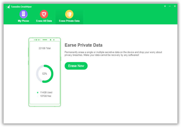 comfirn data erasing on android