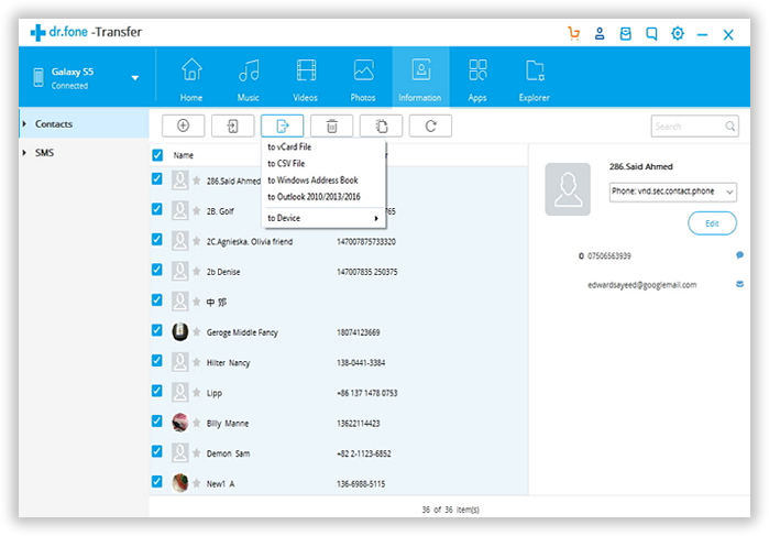 lg contacts transfer