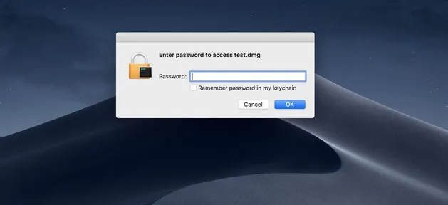 disk utility open password