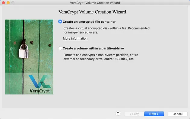 create new encrypted volume VeraCrypt