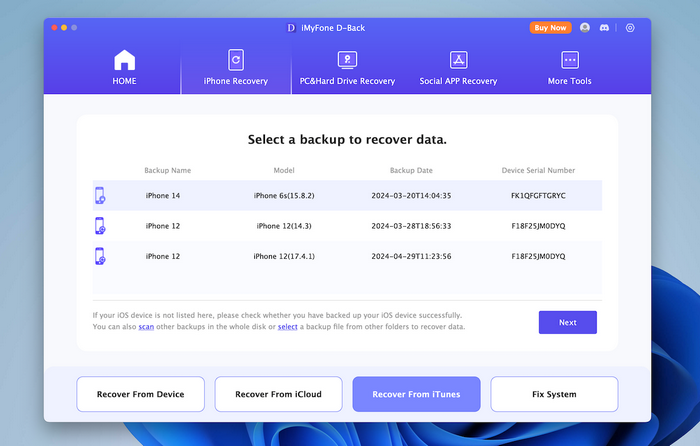 recover from itunes backup