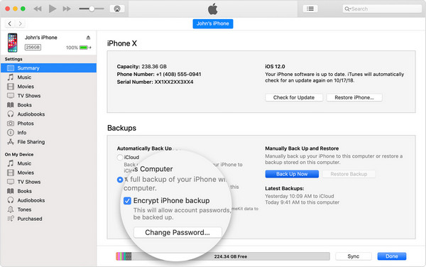 how to get password to unlock iphone backup