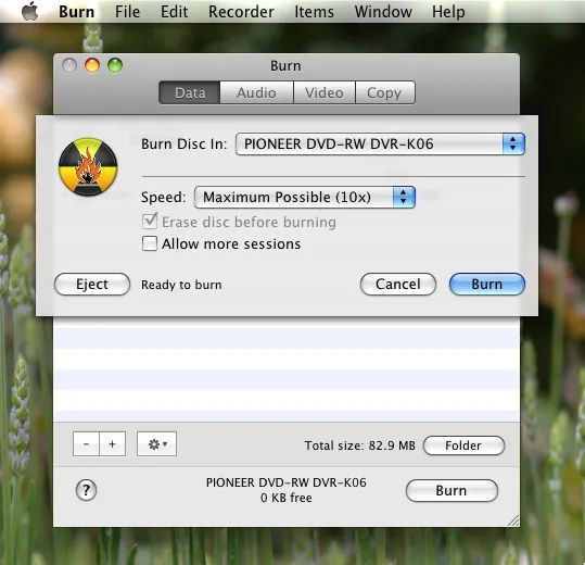 Burn OSX