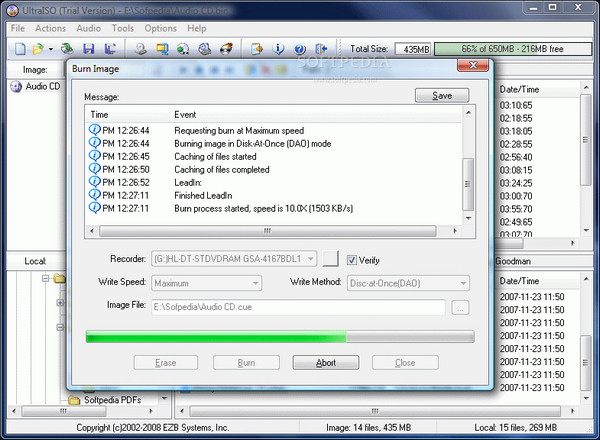 Burn ISO to CD/DVD with UltraISO