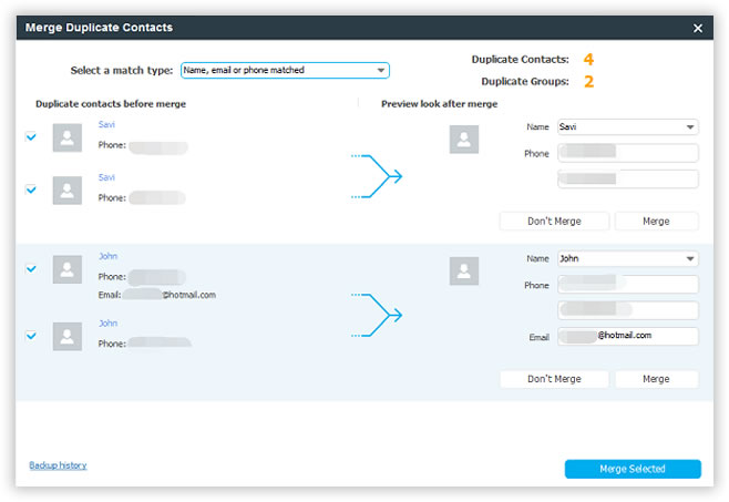 Remove Duplicate Contacts 