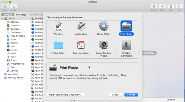 Add PDF Watermark in Automater Mac