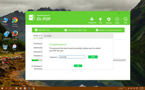 PDF Password Recovery Success