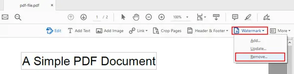 Remove PDF Watermark in Adobe Acrobat