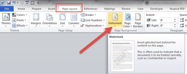 Add PDF Watermark in Word