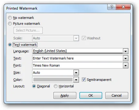 PDF Watermark in Word