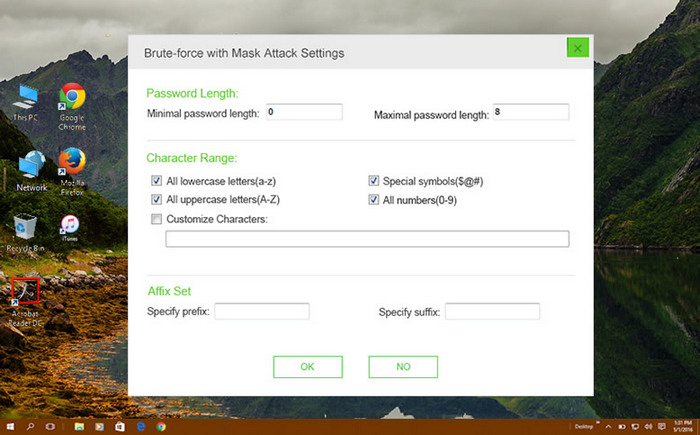 Password Cracking Settings