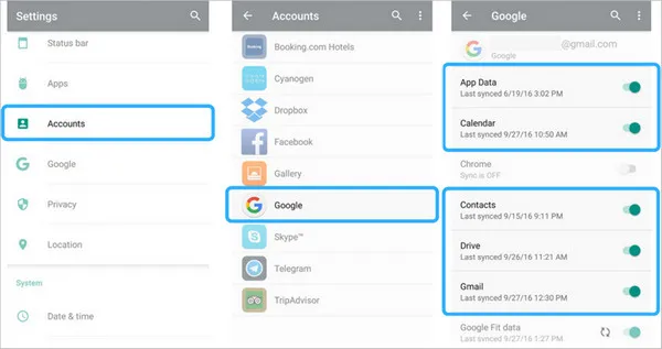 Backup App Data to Google Account