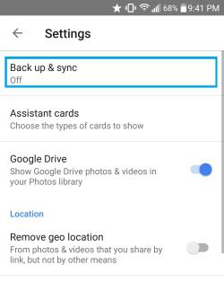 Backup Moto phone with Google Photo