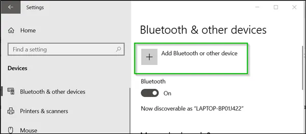 bluetooth on windows 10.