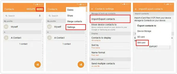 Export Contacts Android