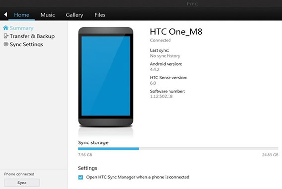 HTC sync manager