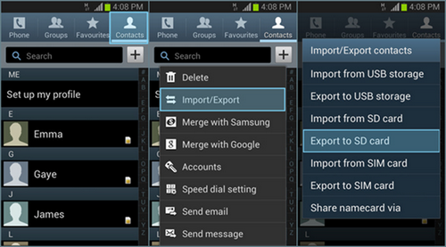 import contacts from sd card android