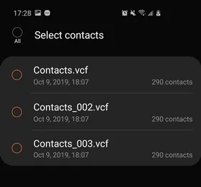 Import Contacts Samsung Galaxy S20
