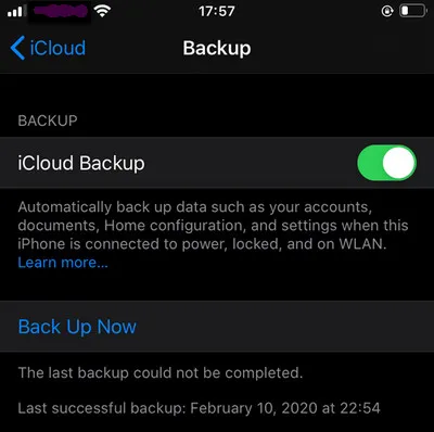 iPhone Cloud Backup