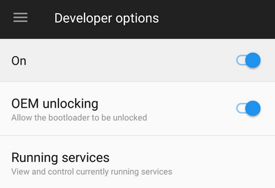 oem unlock developer options