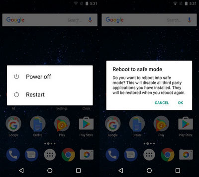 reboot in safe mode android