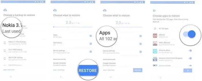 restore from google backup