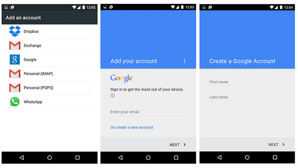 create google account android phone