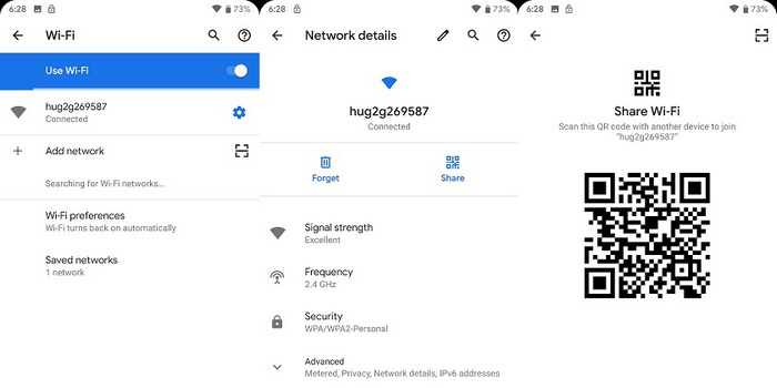 Share WiFi Password on Android Q