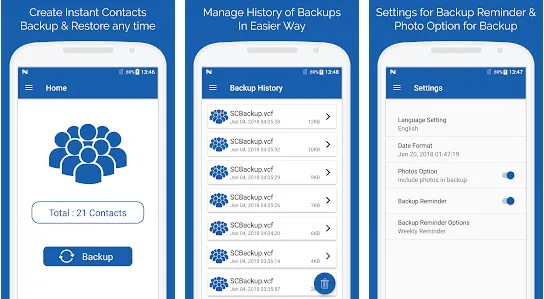 Smart Contacts Backup App