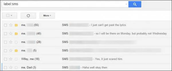 Google SMS Backup