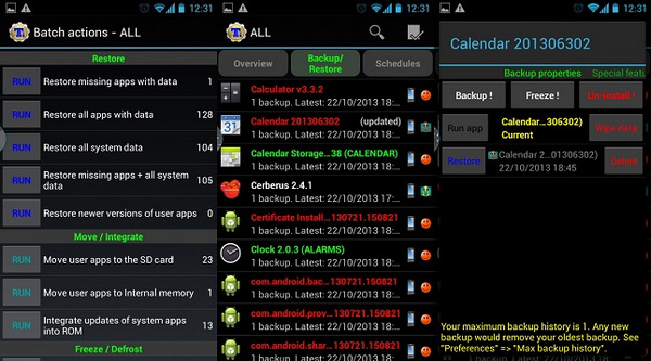 Titanium Backup App for Android